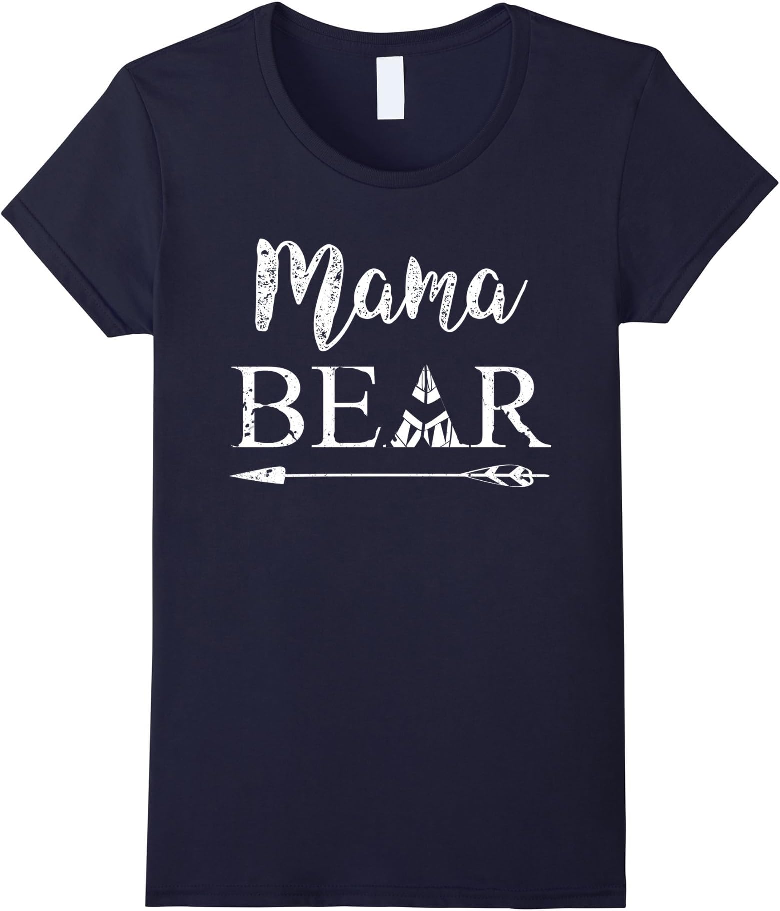 Women's Mama Bear T Shirt Large Navy