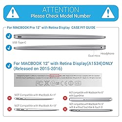 IBENZER Compatible with MacBook 12 Inch Case, Hard