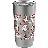 Retro Santa Christmas Tree Frosting Cake Debbie Snack Stainless Steel Insulated Tumbler