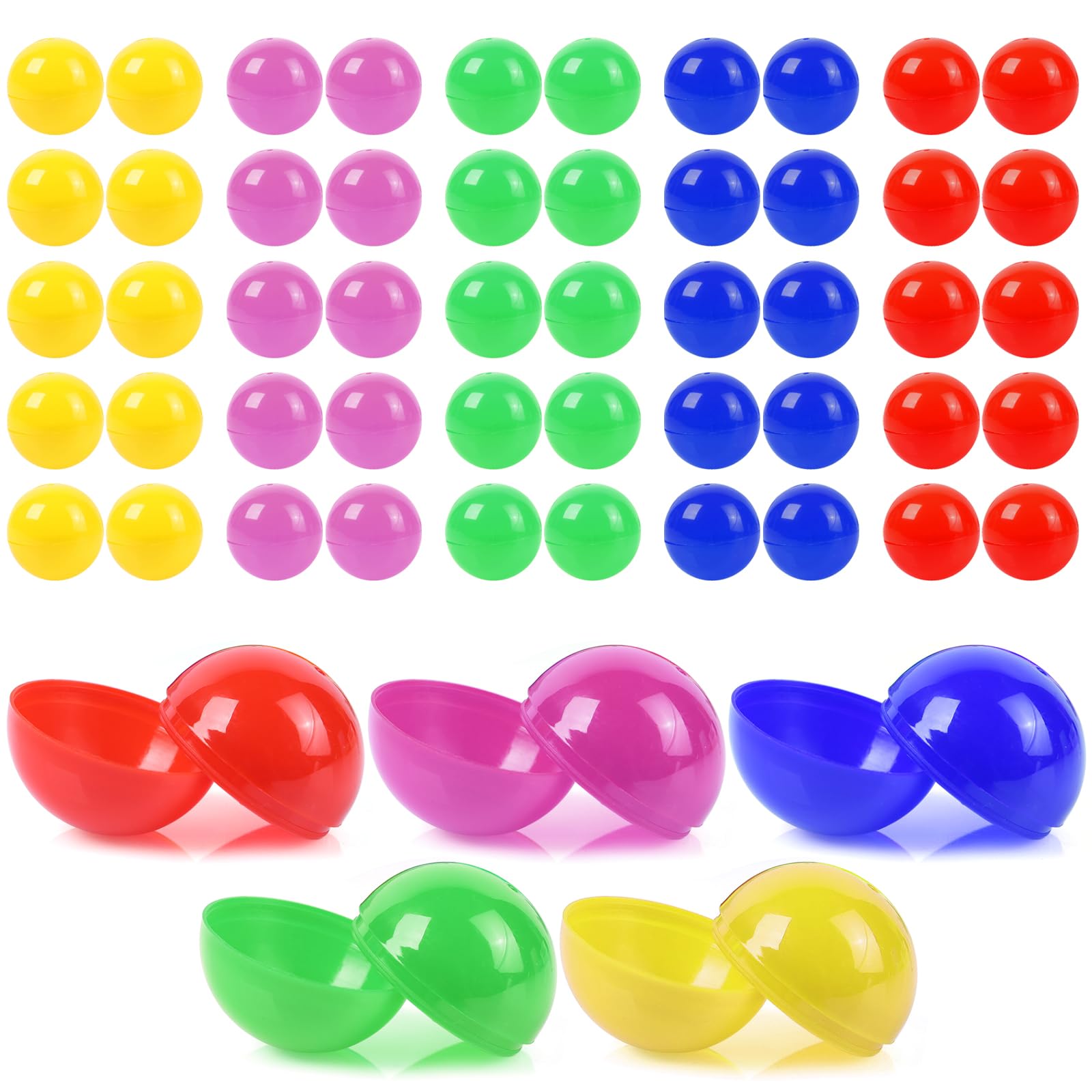 Gsrhzd Lottery Balls, 50 Pieces 4CM Multicolored Hollow Bingo Balls, Empty Spare Pong Balls, Colorful Plastic Raffle Balls, Party Accessories, 5 Colors