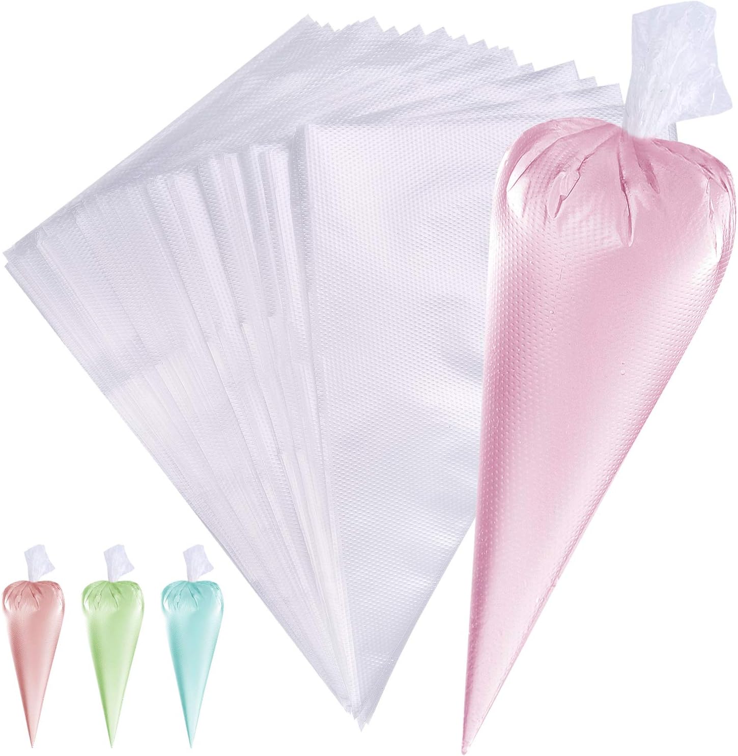 TUPARKA 120 Pcs Disposable Pastry Bags Plastic Icing Piping Bag for Cake Cookies Dessert Cupcakes Decoration