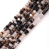 Faceted 4x6mm Natural Coffee Agate Stone Rondelle Spacer Gemstone Beads Loose Semi Gemstone Beads for Jewelry Making