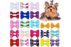 JUCCPUL 40PCS Dog Hair Bows with Clips 1.5Inch Girl Small Dog Apparel Accessories for Pet Puppy Cat Kitten Rabbit Hair Bows Clips