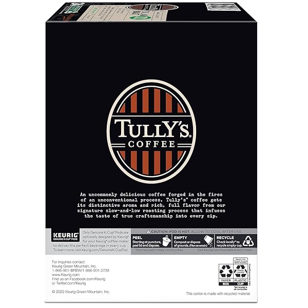 TULLY’S COFFEE ITALIAN DARK ROAST KEURIG SINGLE-SERVE K-CUP PODS, DARK ROAST COFFEE, 24 COUNT