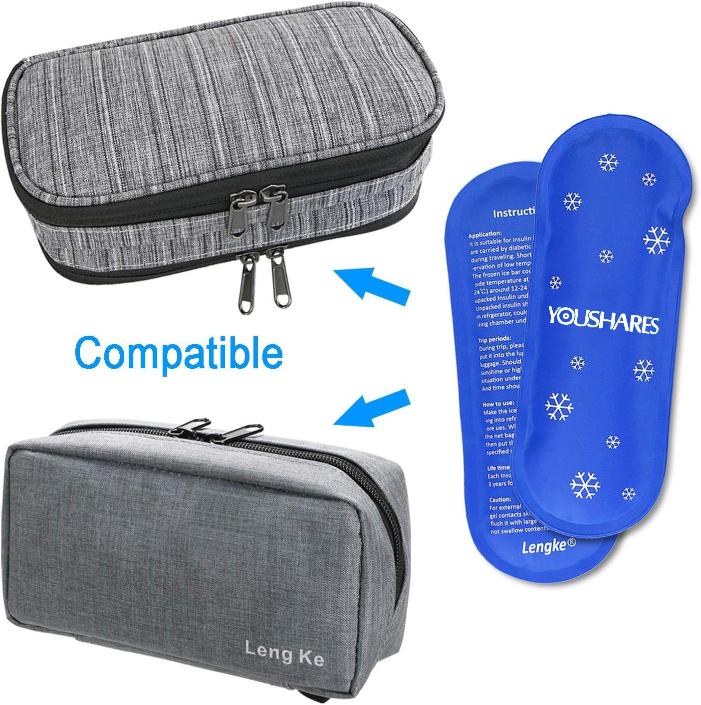 YOUSHARES Ice Packs for Insulin Travel Case - Reusable Cooler Ice Packs Suitable for Diabetic Insulin Cooler Pen Carry Case（4 Packs）