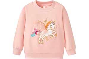 NUBEEHOHO Toddler Baby Girls Sweatshirts Kids Winter Clothes Casual Long Sleeve Shirts Crewneck Pullover Sweater Tops 2T-7T