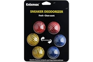 Knixmax Sneaker Deodorizer Balls, Shoe Odor Eaters Deodorant Ball for Gym Bag Locker Closet Car, Long Lasting Odor Eliminator Air Fresheners With Essential Oil Cologne Matrix 6 Packs