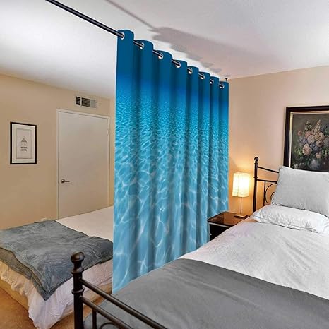 Amazon 海の装飾 目隠しカーテン 間仕切り パーテーション 180x230 Cm カーテン 遮熱 スクエア 寒 保温 高級感あり 静かな水中シーン きれいな砂の底面から上に来る日光 カーテン オンライン通販