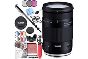 BEACH CAMERA Tamron 18-400mm f/3.5-6.3 Di II VC HLD All-in-One Lens for Nikon Mount Bundle with 64GB Memory Card, 72mm Filter Sets, 72mm Filter Kit, Paintshop Pro, Tripod, and Accessories (5 Items) AFB028N-700