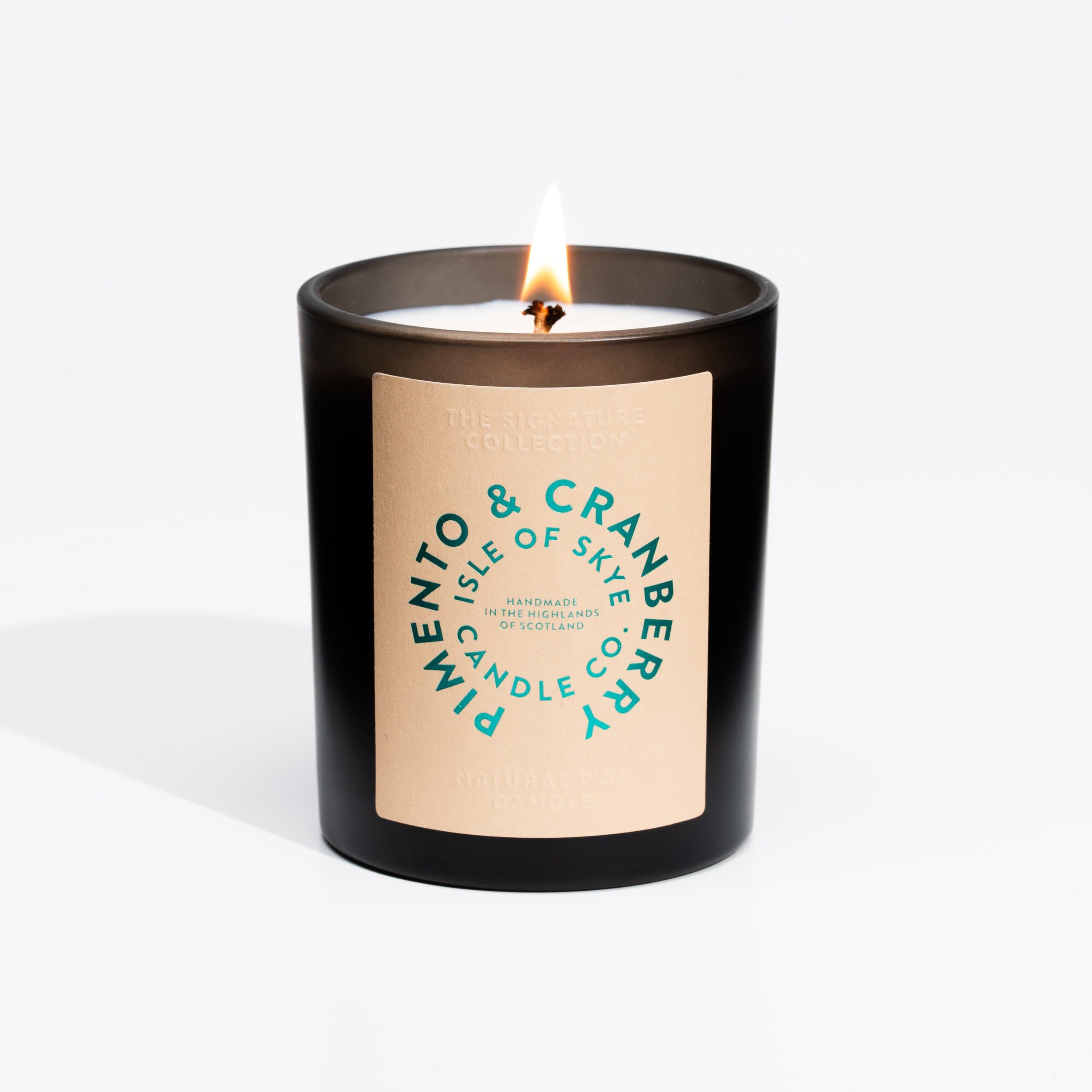 Isle of Skye Candle Company Pimento & Cranberry Black Tumbler | Natural Soy Wax Candle | Handmade in Scotland | Premium Scented Candle | Elegant Black Jar | 45 Hours Burn Time