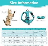 Grantop Cat Harness and Lead Set Adjustable Reflective Lake Blue M view 2