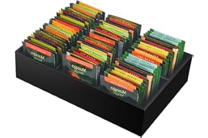 Tasybox Tea Bag Organizer, Black Acrylic Tea Bag Holder with 6 Slot, Tea Packet Storage for Drawer, Pantry, Kitchen, Cabinet, Countertop