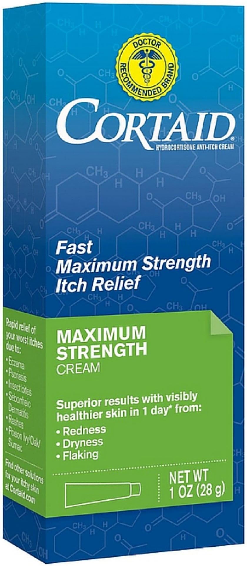 CORTAID Fast Maximum Strength Itch Relief Cream 1 oz (Pack of 4)
