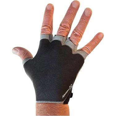 Guantes unisex transpirables de medio dedo antideslizantes - Azul