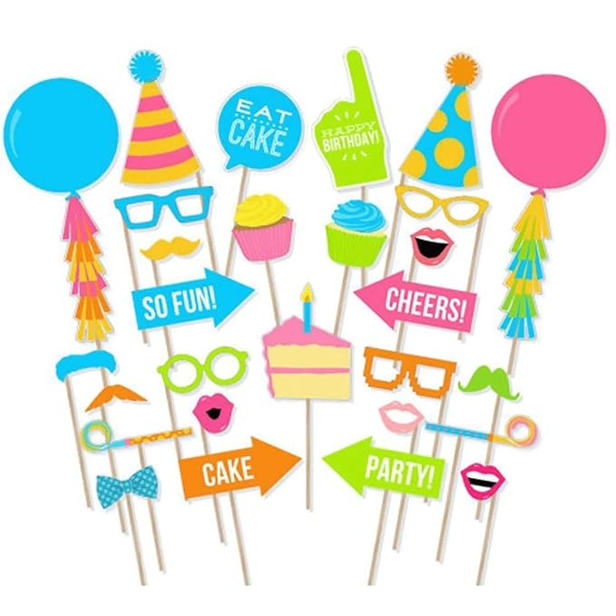 Party Propz™ Happy Birthday Photo Booth Props 30 Pieces / Happy