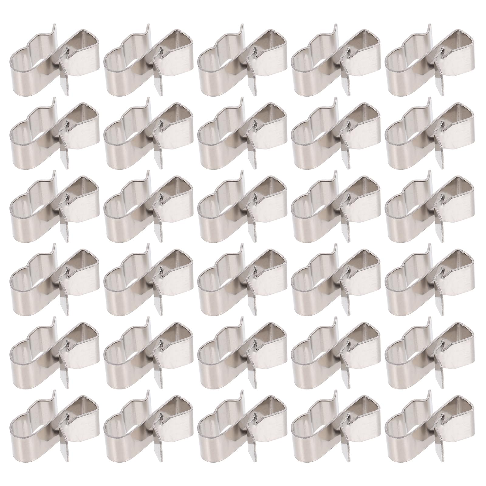 iplusmile 30pcs Cable Clips, Stainless Steel Solar Panel Cable Clips, Trailer Wire Clips for Cable Management Outdoor Light Wire Clips Solar Cable and Electrical Cords (Silver)