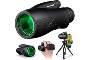 12x55 Monocular for Adults High Power - Aurosports Compact Portable Monoculars for Bird Watching - HD Monoculars with Smartphone Adapter Tripod Camera for Hunting Hiking Camping Wildlife