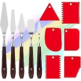 Painting Palette Knife - 5pcs Professional Stainless Palette Paint Knives With 6 Plastic Scrapers Ar Paint Tool for Oil, Canvas, Acrylic Painting &amp; Cake Decorating