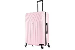 InUSA VASTY Luggage with Spinner Wheels | Durable Lightweight Hardside Suitcase, Travel Bag with Handle and Trolley, 28-Inch Large Checked Luggage | Pink