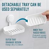 TAILI Suction Soap Dish 2 Pack Shower Holder Wall Mounted 3 KG view 4