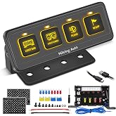 Wireless 4 Gang Switch Panel, Niking Auto Multifunction Offroad LED Switch Pods with Toggle Pulse Auxiliary Universal Circuit Control 12V Relay System Control Box for Trucks SUV UTV Car Boat RV Marine