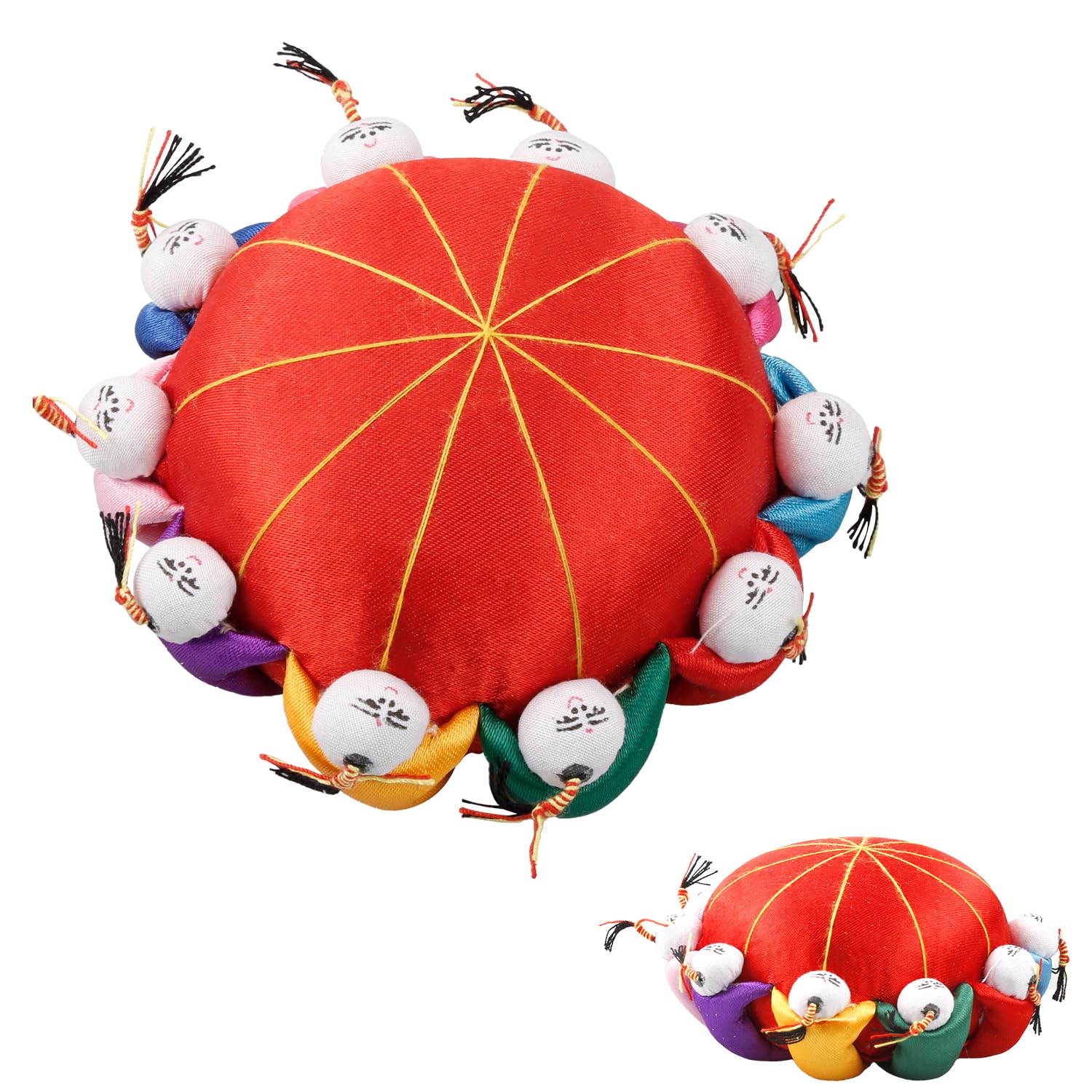 Rumyve Oriental Pincushion,Adorable Needle Pin Holder,Traditional Oriental Soft Fabric Needle Cushion Art Supplies for Sewing DIY Crafts Home Store