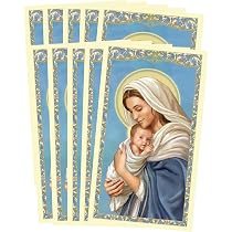 AGAPAO Assumption Of Virgin Mary Prayer Cards - 24 Pack Wallet Size Holy Cards