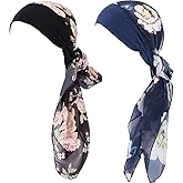 Syhood 2 Pcs Chemo Headwear for Women Headscarf Turbans for Patients Pre-tied African Black Women Cancer Hair Loss Scarf