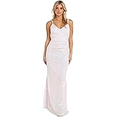 MORGAN AND CO. Juniors Long Iridescent Sequined Gown