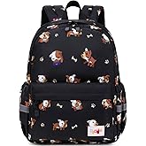Lanola Cute Little Girls Backpack Waterproof Small Kids Backpacks Daypack for Toddler Girl Bakcpack Travel Bag Baby Children Preschool Bakcpack- Black Dog