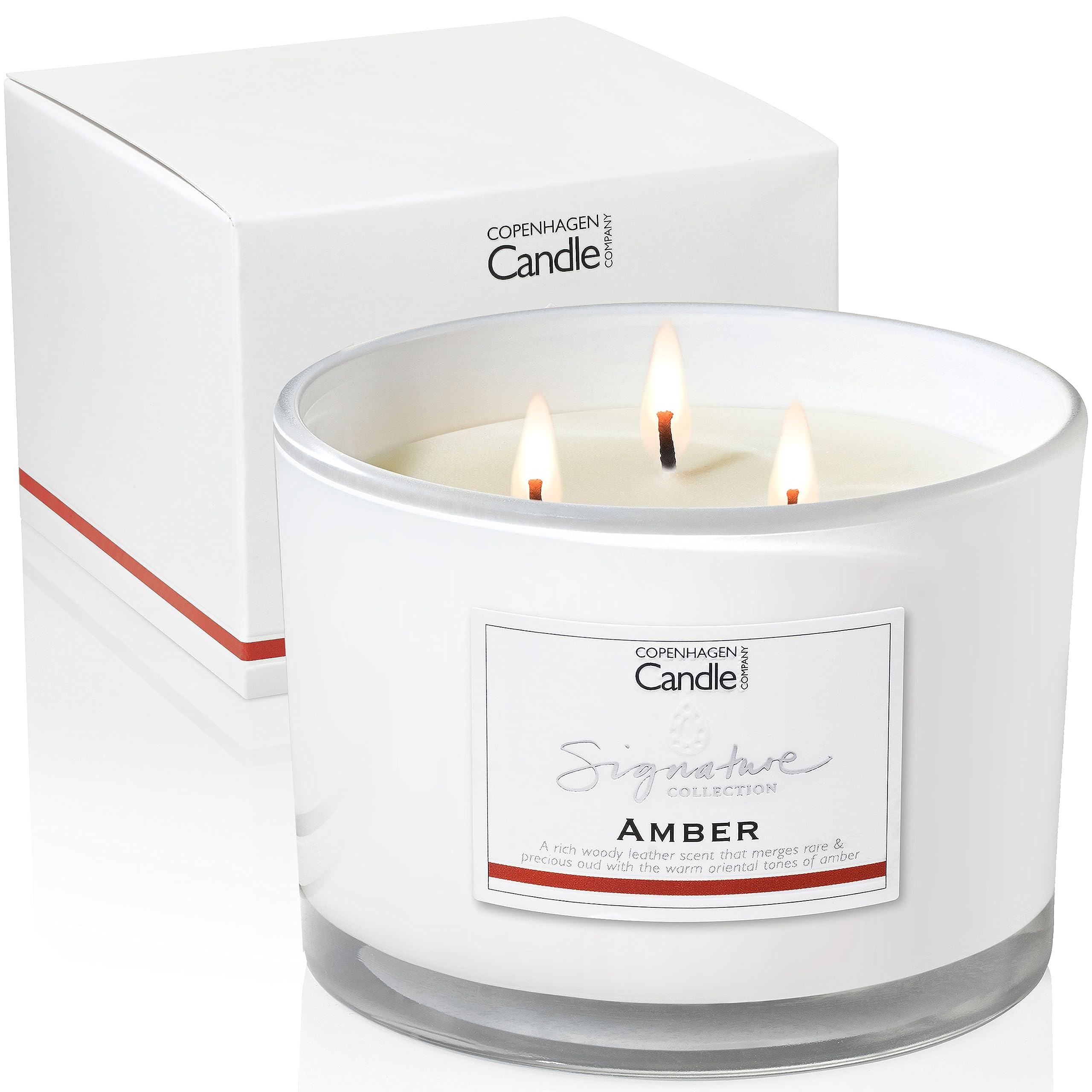 Luxury Scented Candles Gifts for Women | Natural Wax Blend | 35 Hours Burn time | Hotel Collection | The Copenhagen Company - Amber (12oz)