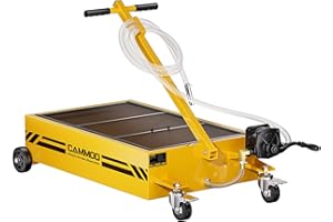 CAMMOO 20 Gallon Oil Drain Pan with Hand Pump, 9.8 FT Hose, Folding Handle, Low Profile Oil Change Pan Casters with Brakes fo