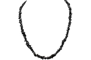 Zenergy Gems Selenite Charged Natural Gemstone Chip Necklaces + Selenite Puffy Heart Charger [Included]