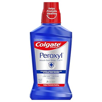 Buy Colgate Peroxyl Antiseptic Mouthwash And Mouth Sore Rinse 1 5 Hydrogen Peroxide Mild Mint 500ml 16 9 Fluid Ounces Online In Indonesia B00wosekp2