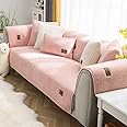 vctops Sherpa Fleece Sofa Couch Covers Super Soft Warm Plush Sectional Couch Cover Luxury Fuzzy Furry Non Slip Sofa Slipcover Furniture Protector (Pink,43"x43")