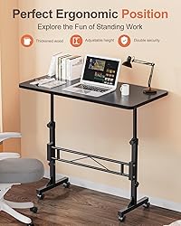 Small Standing Desk Adjustable Height, Mobile Stand
