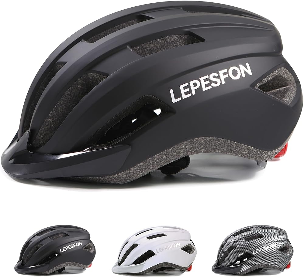 LEPESFON Bike Helmet Adjustable Lightweight 56-61cm with Visor