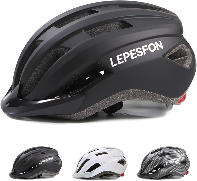 LEPESFON Bike Helmet Adjustable Lightweight 56-61cm with Visor