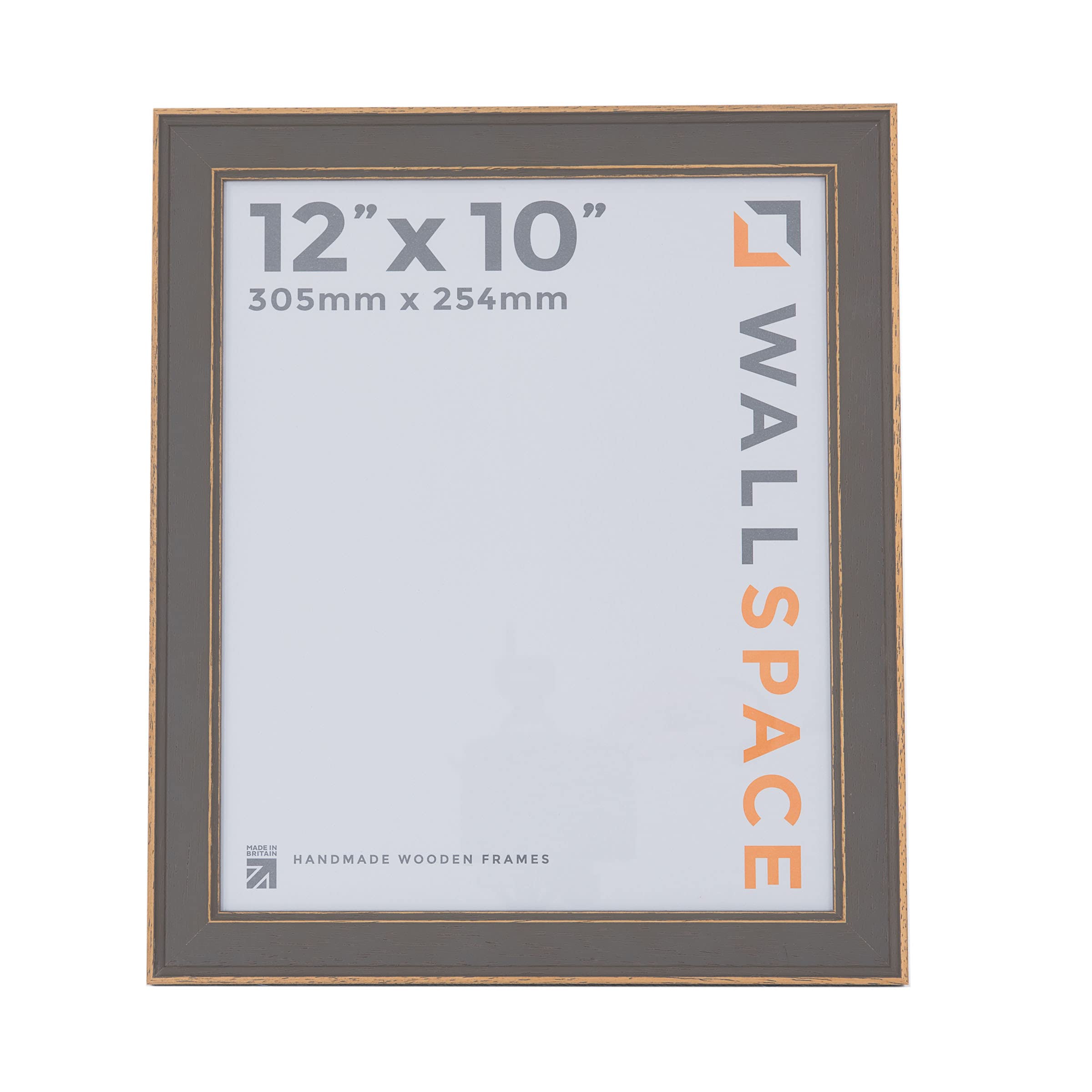 Wall Space Shabby Chic 12x10 Grey Picture Frame | Grey 10x12 Photo Frame | 12 x 10 inch | 305x254mm | 30.5x25.4cm | Solid Wood Wooden with Real Glass | Handmade in UK — image 1