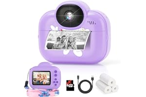 Trayoo Kids Digital Camera Instant Print, Portable Instant Camera for Girls, Ages 3-10 (Purple)