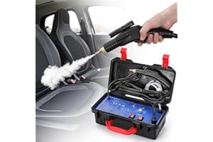 Hapyvergo 1700W Pressurized Steam Cleaner,Heavy Duty Portable Steamer for Car Detailing, High Temp, Home Use, Floor, Upholstery, Grout 110V with 12 pcs Accessories