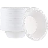 100 Count Disposable 12 ounce White Plastic Soup Bowls