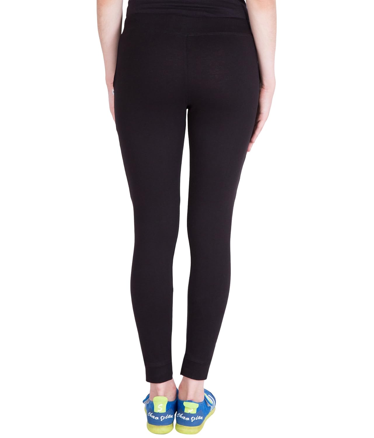 american-elm women's slim fit black printed cotton track pant