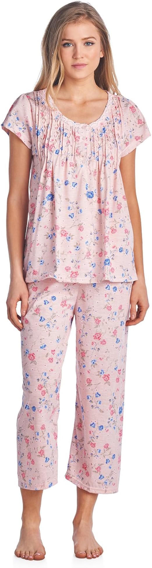 Casual Nights Women's Short Sleeve Capri Pajama Set at Amazon Women’s