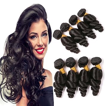 Loose Wave Bundle Unprocessed Brazilian Virgin Hair 4 Bundles