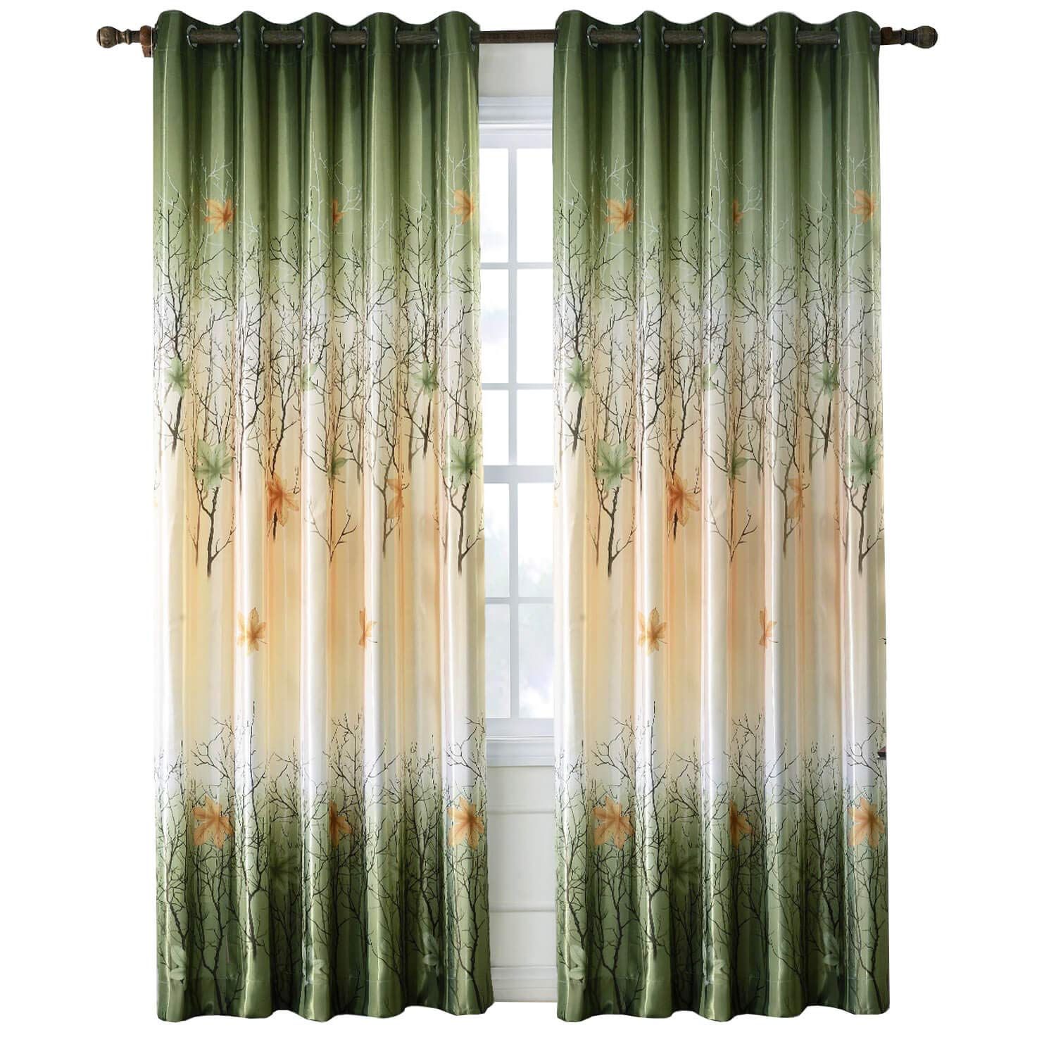 Best kitchen curtains with grommets green or orange