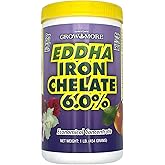 Grow More 0.2-0-0 EDDHA Iron Chelate for Greener Plants on Soils with pH of 7 or Above - 1lb of Water Soluble Chelated 6% Iron for Plants