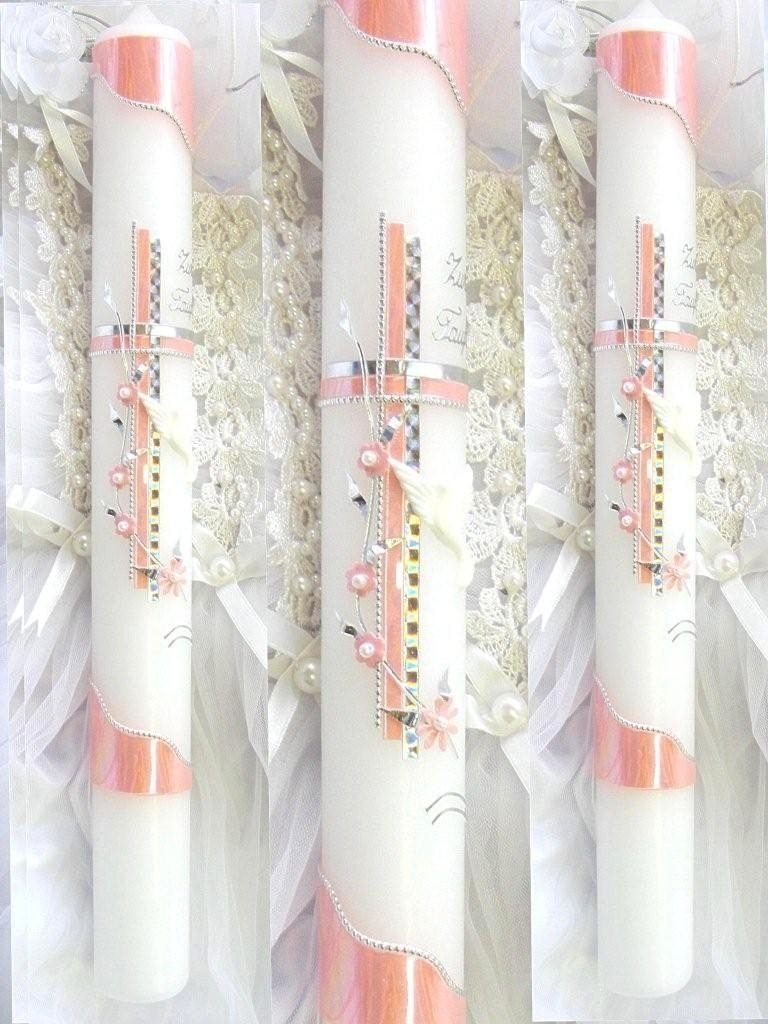 Christening candle, communion candle, boy, girl, 400 / 40 mm, VT-32 includingaccessories for self inscription.