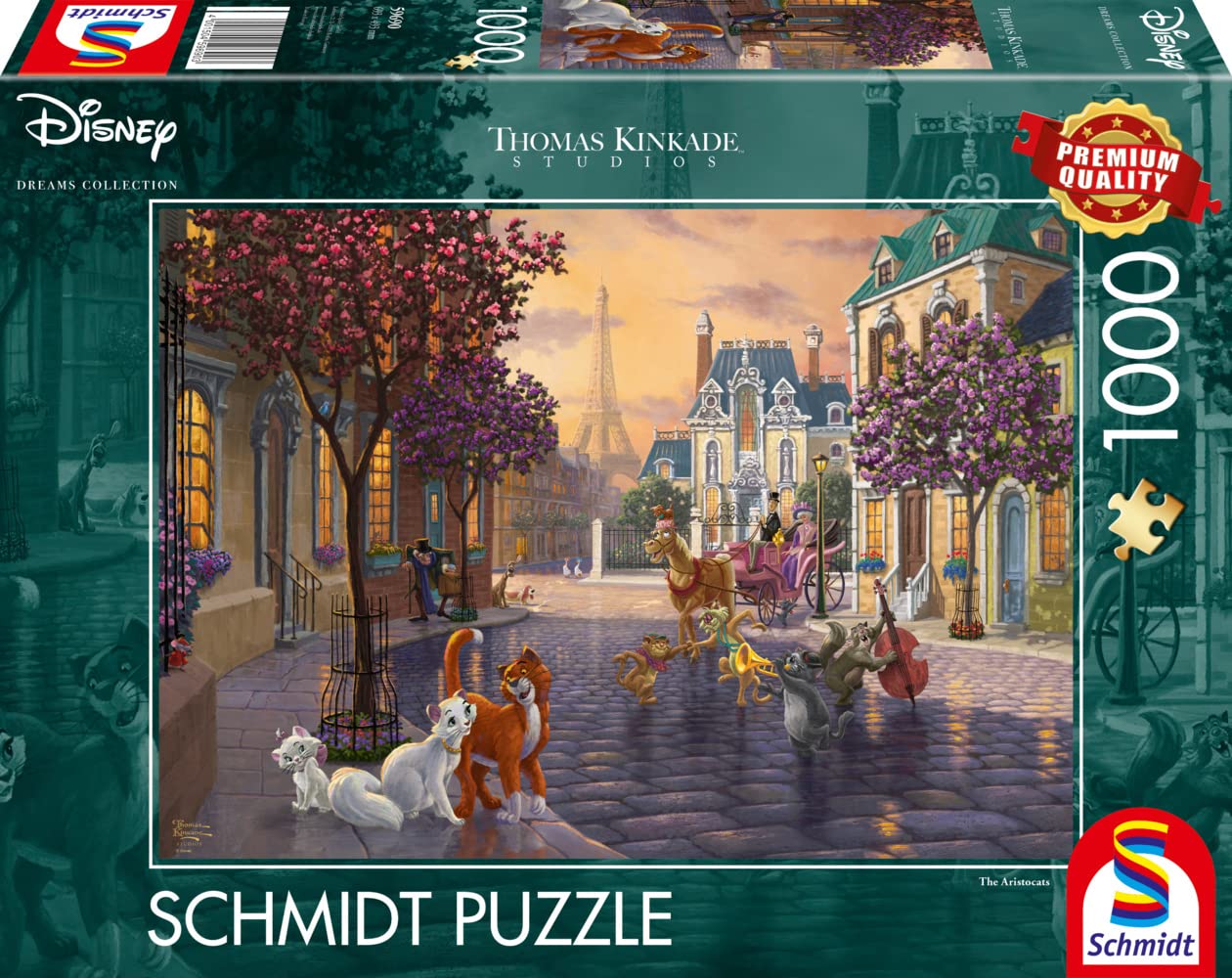 Schmidt, Thomas Kinkade: Disney Aristocats (1,000-Piece), Jigsaw Puzzle, Ages 14+, 1+ Players