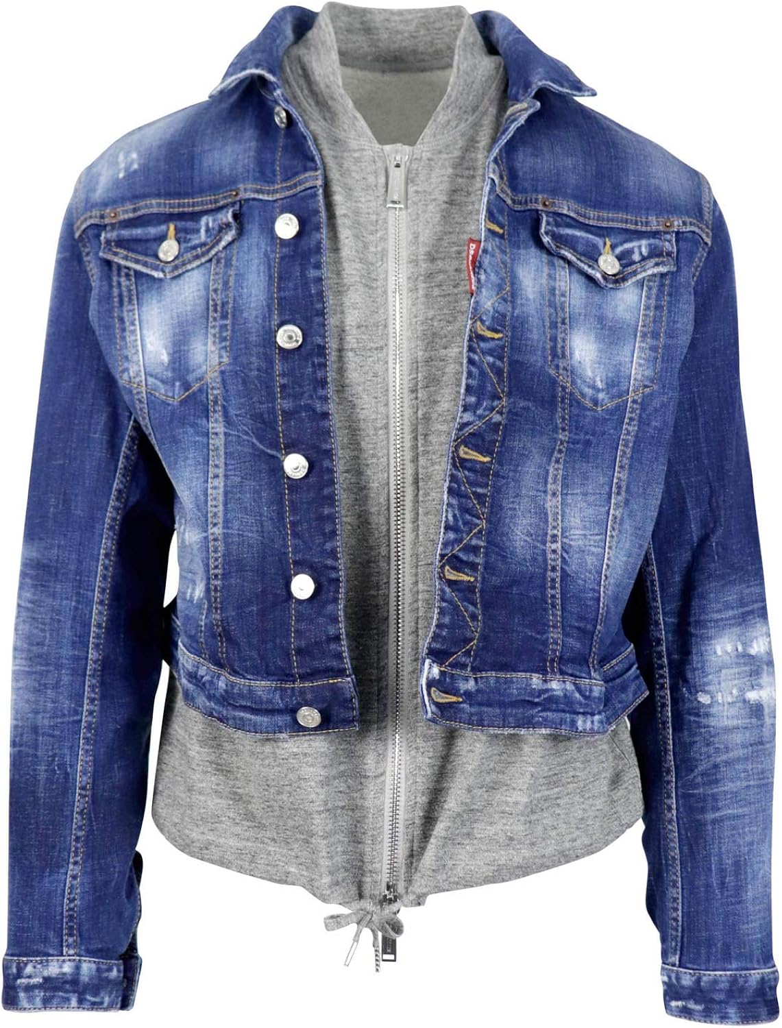 DSQUARED2 Layered Effect Denim Jacket Amazon.co.uk Clothing